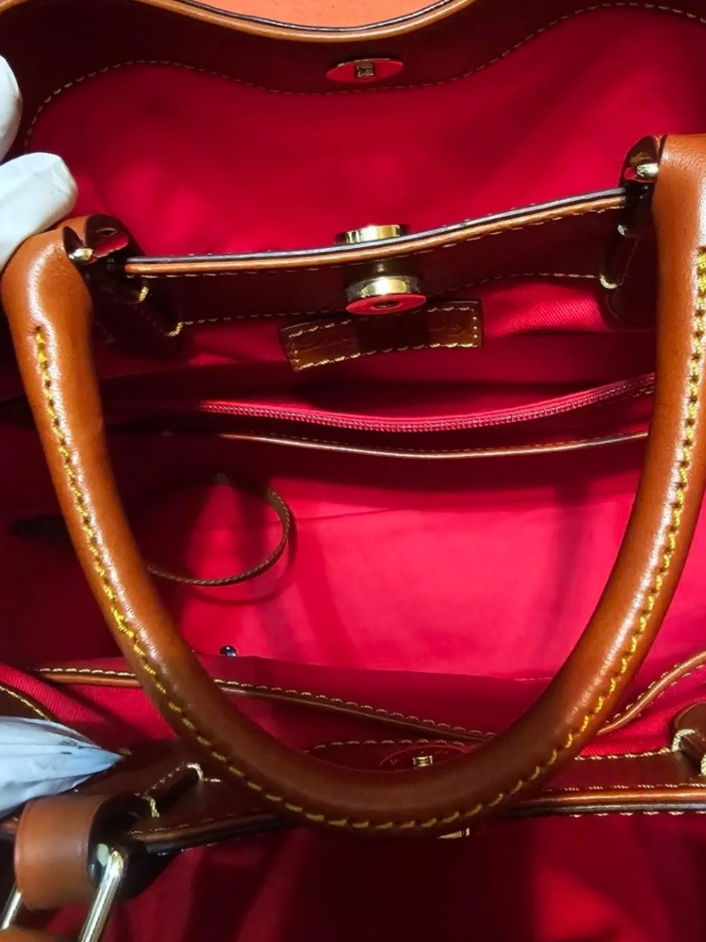 Pre-owned. Price Is Firm -Dooney & Bourke Navy and Gold Signature Tote